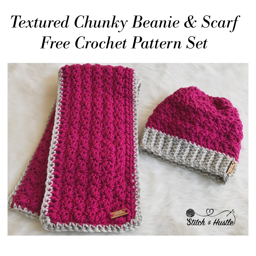 Chunky Textured Two Tone Scarf Free Crochet Pattern — Stitch & Hustle