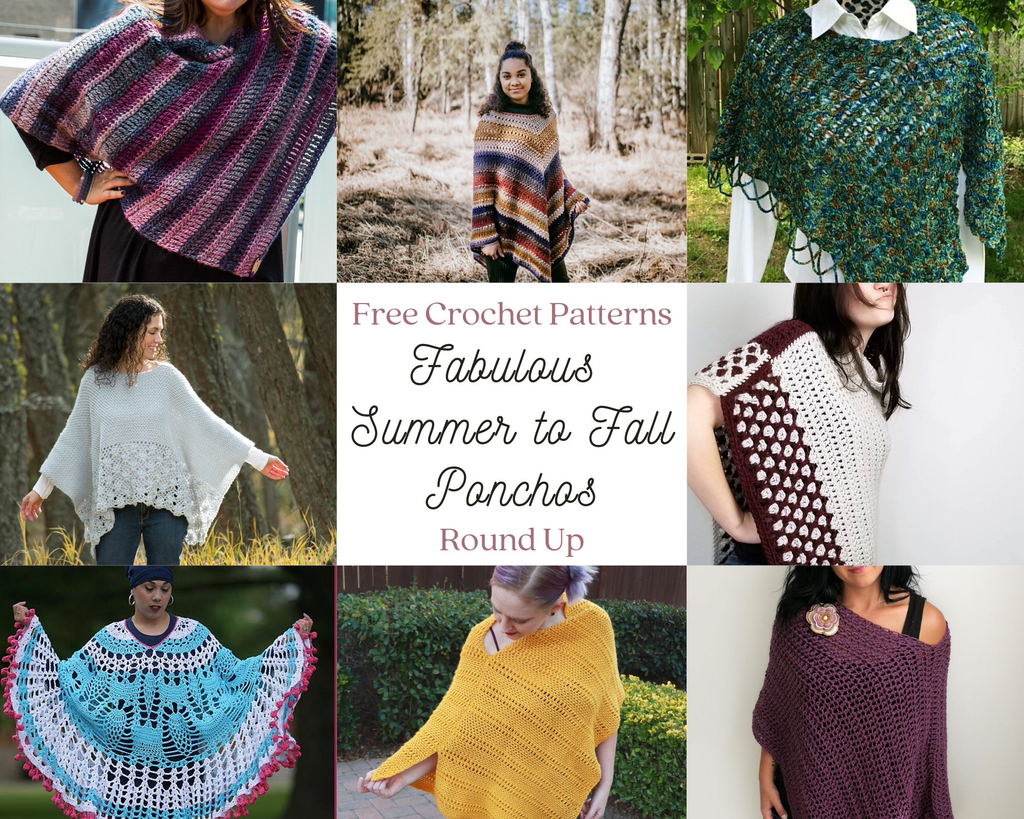tempereret Datter ristet brød Fabulous Summer to Fall Ponchos Free Crochet Patterns Round Up — Stitch &  Hustle