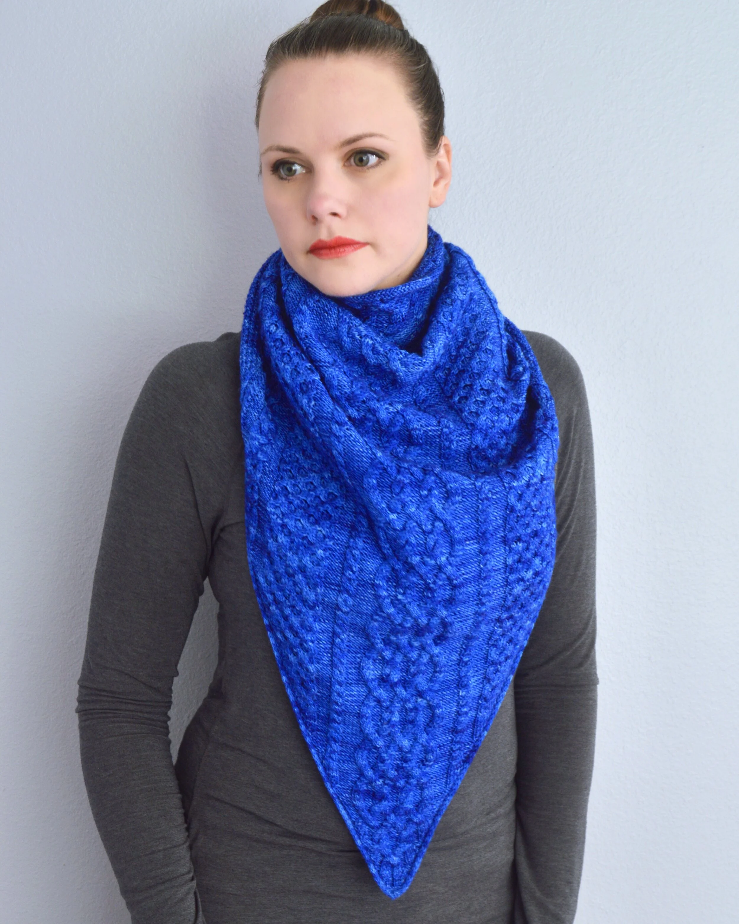 Into The Deep Cabled Shawl Knitting Pattern 