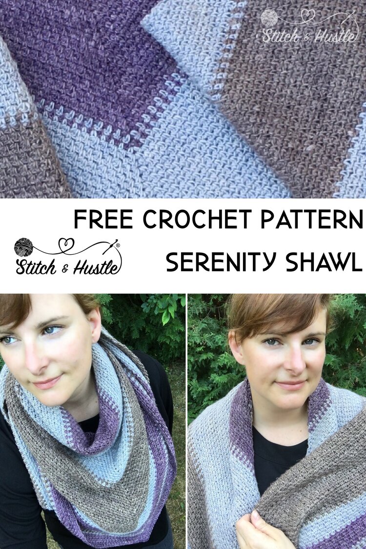 Serenity Triangle Shawl Free Crochet Pattern — Stitch & Hustle