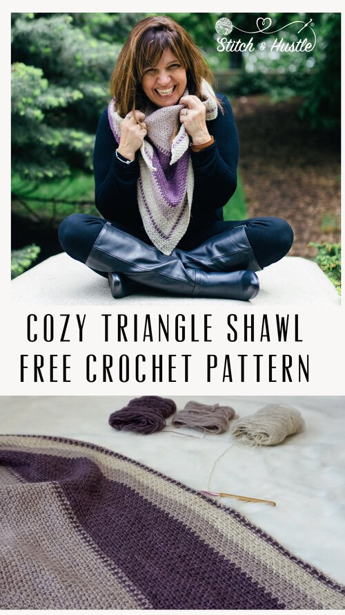 Serenity Triangle Shawl Free Crochet Pattern — Stitch & Hustle