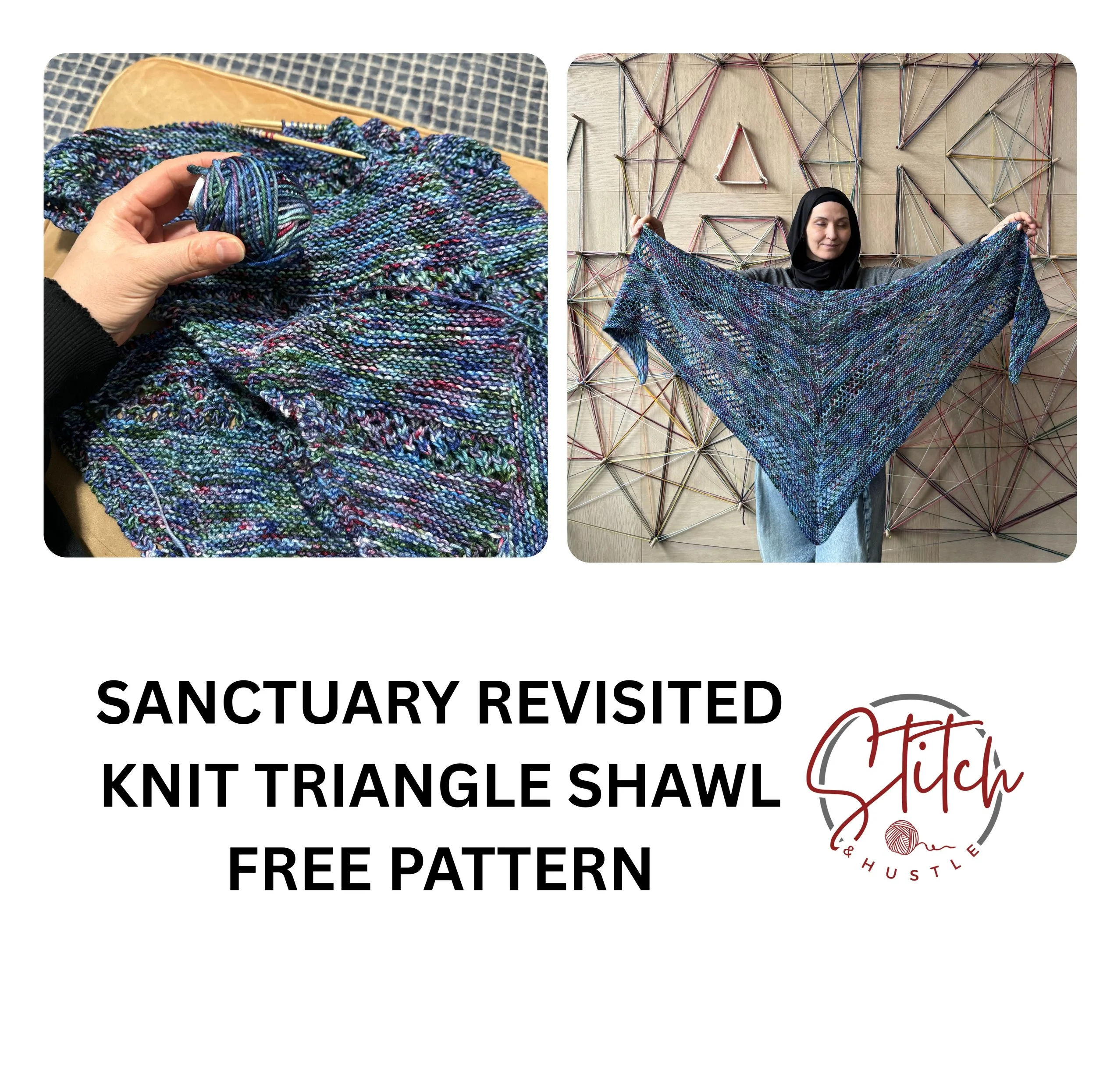 Sanctuary Revisited Knit Triangle Shawl Free Pattern
