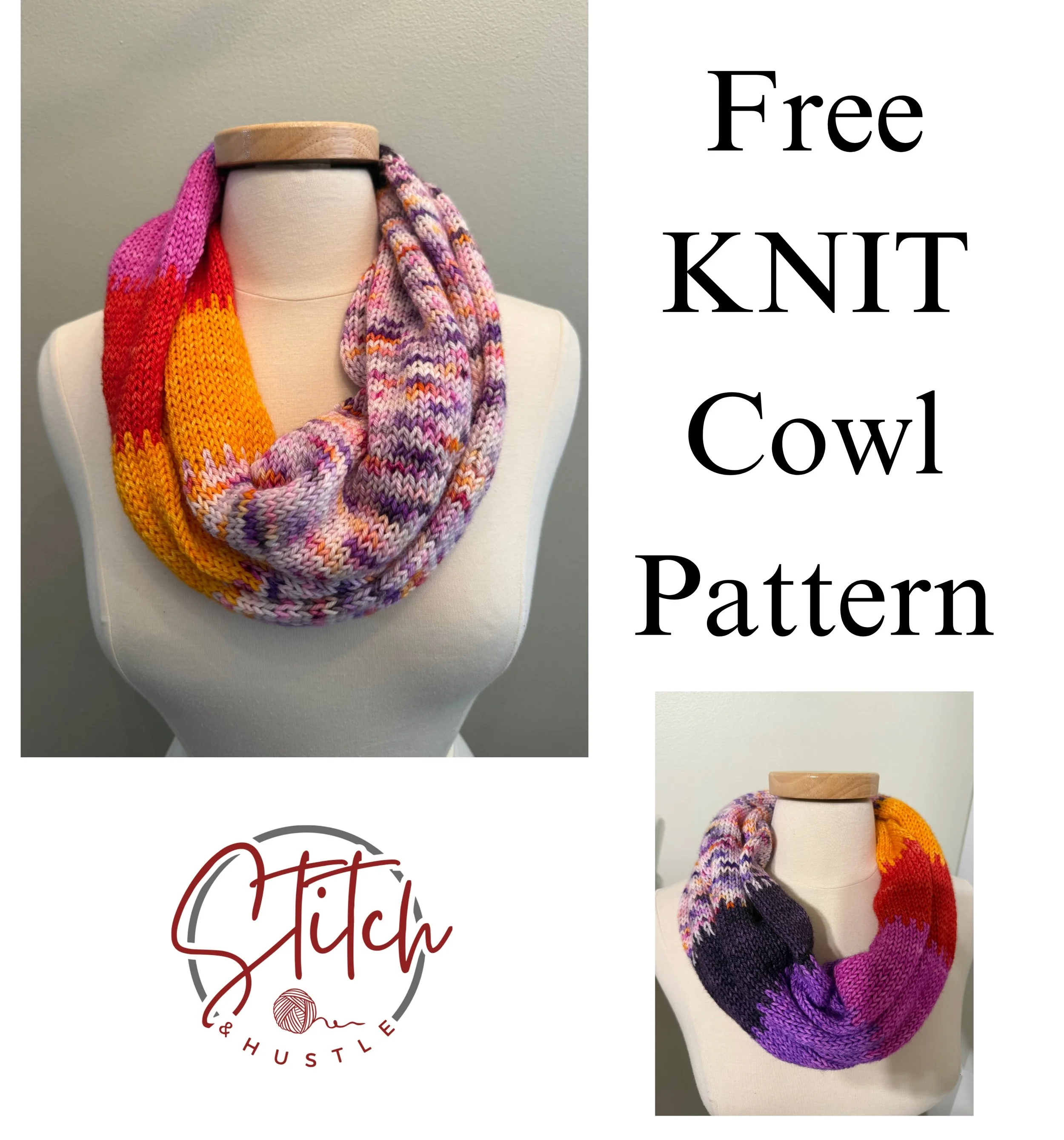 The Paint Drip Cowl: A Mini Skein Stash-Buster Free Knitting Pattern