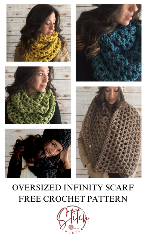 Ollie Oversized Open Stitch Infinity Scarf Free Crochet Pattern ...