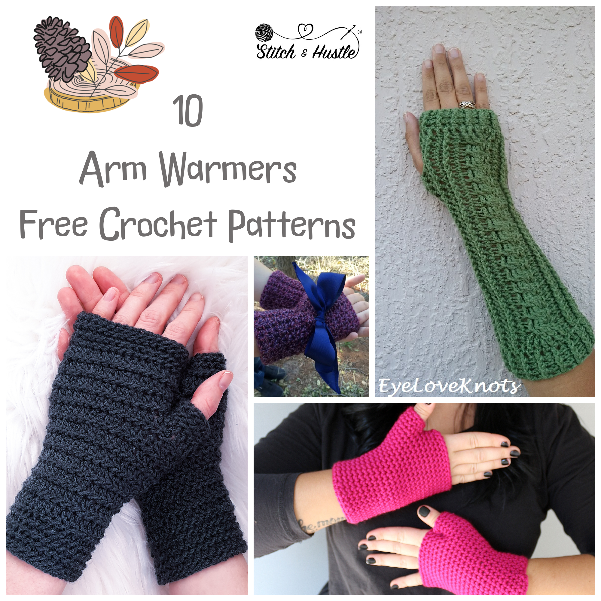 Crochet Arm Warmers Free Patterns Round Up — Stitch & Hustle
