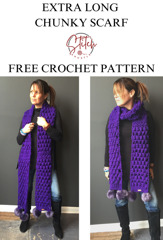 Chunky Wool Super Scarf Free Crochet Pattern — Stitch & Hustle