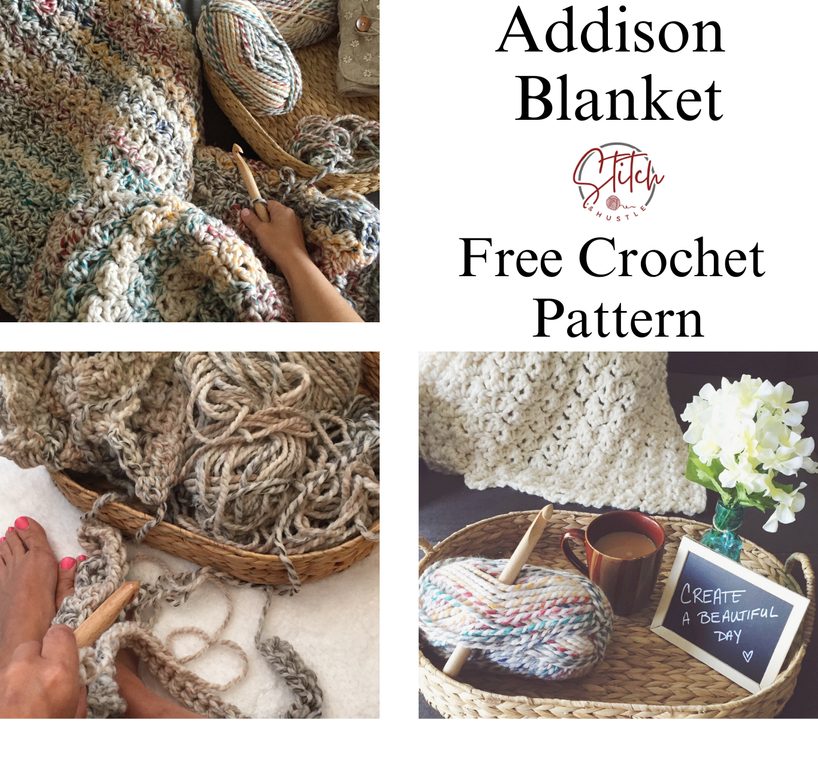 Addison Chunky Throw Blanket Free Crochet Pattern — Stitch & Hustle