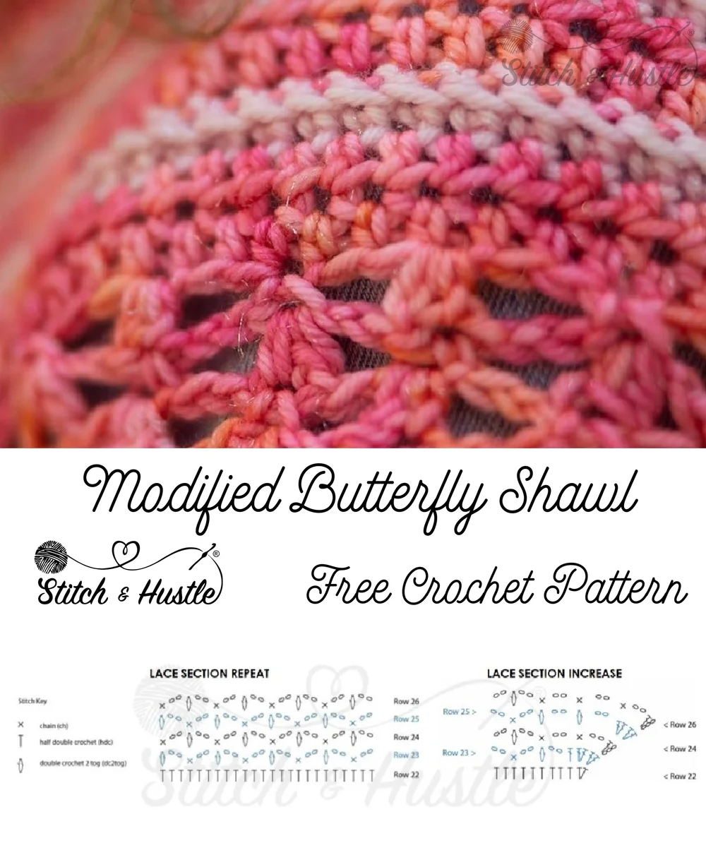 Modified Butterfly Shawl - Free Crochet Pattern — Stitch &amp; Hustle