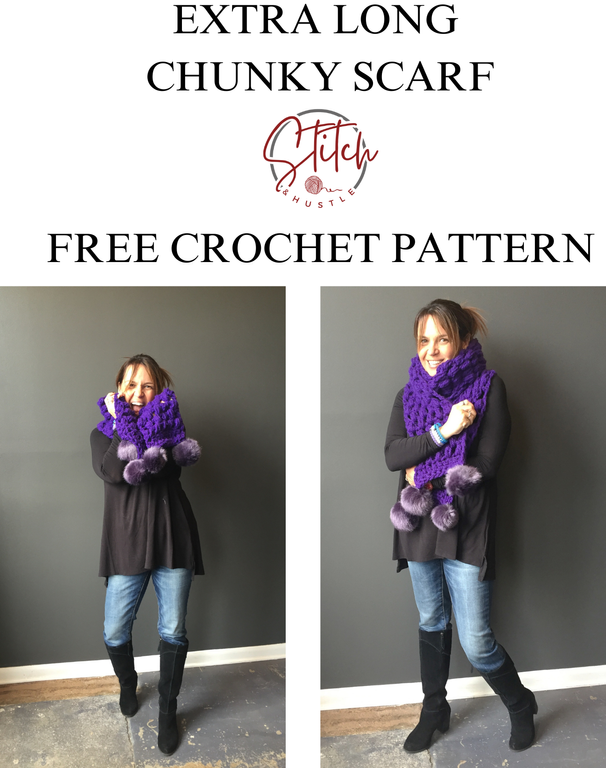 Chunky Wool Super Scarf Free Crochet Pattern — Stitch & Hustle