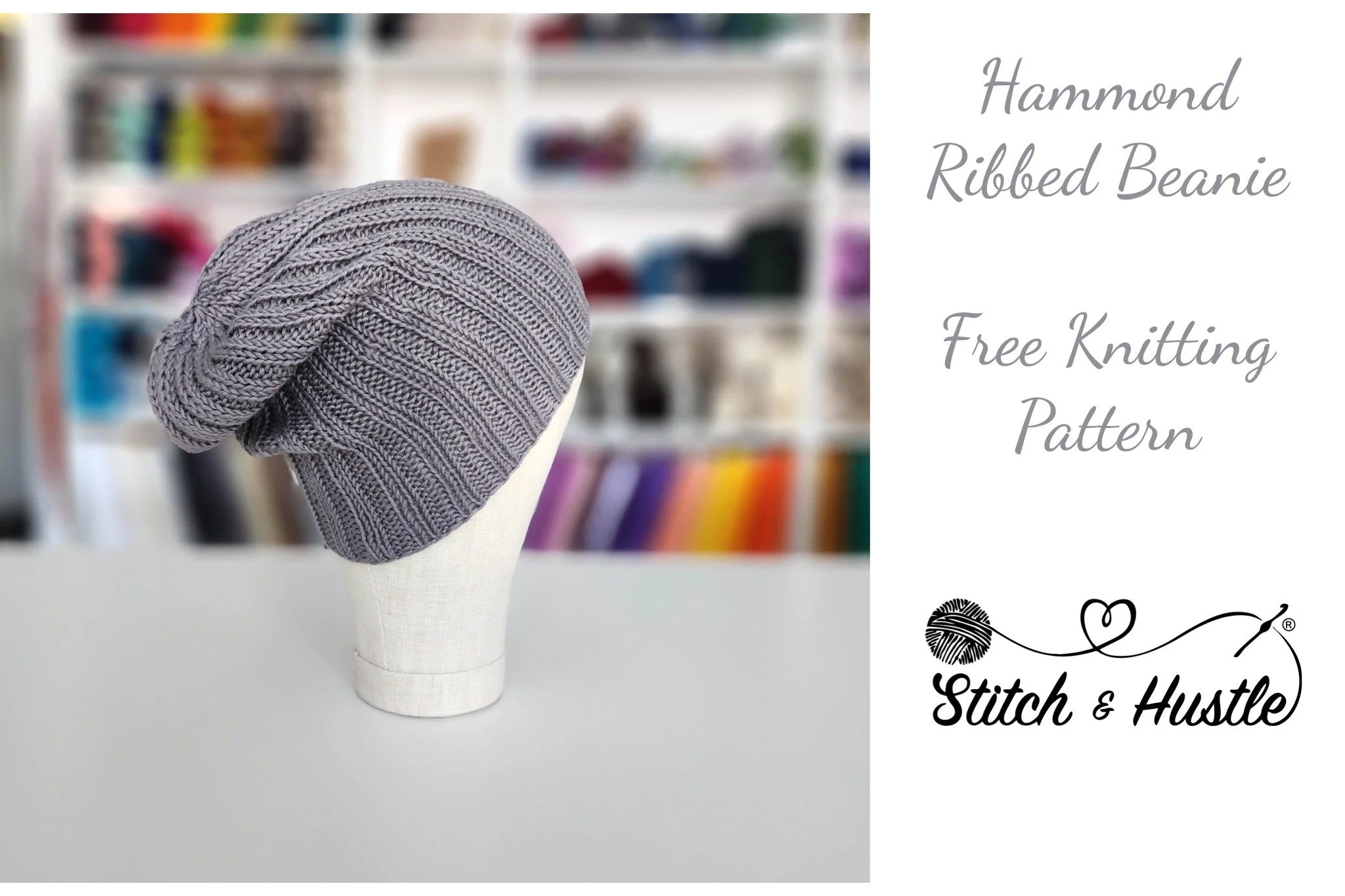The Hammond Ribbed Texture Beanie Free Knitting Pattern — Stitch & Hustle