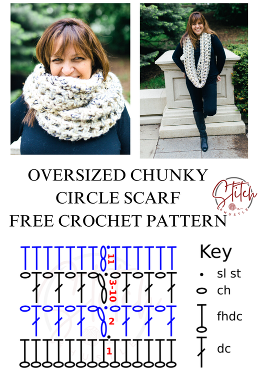 Ollie Oversized Open Stitch Infinity Scarf Free Crochet Pattern ...