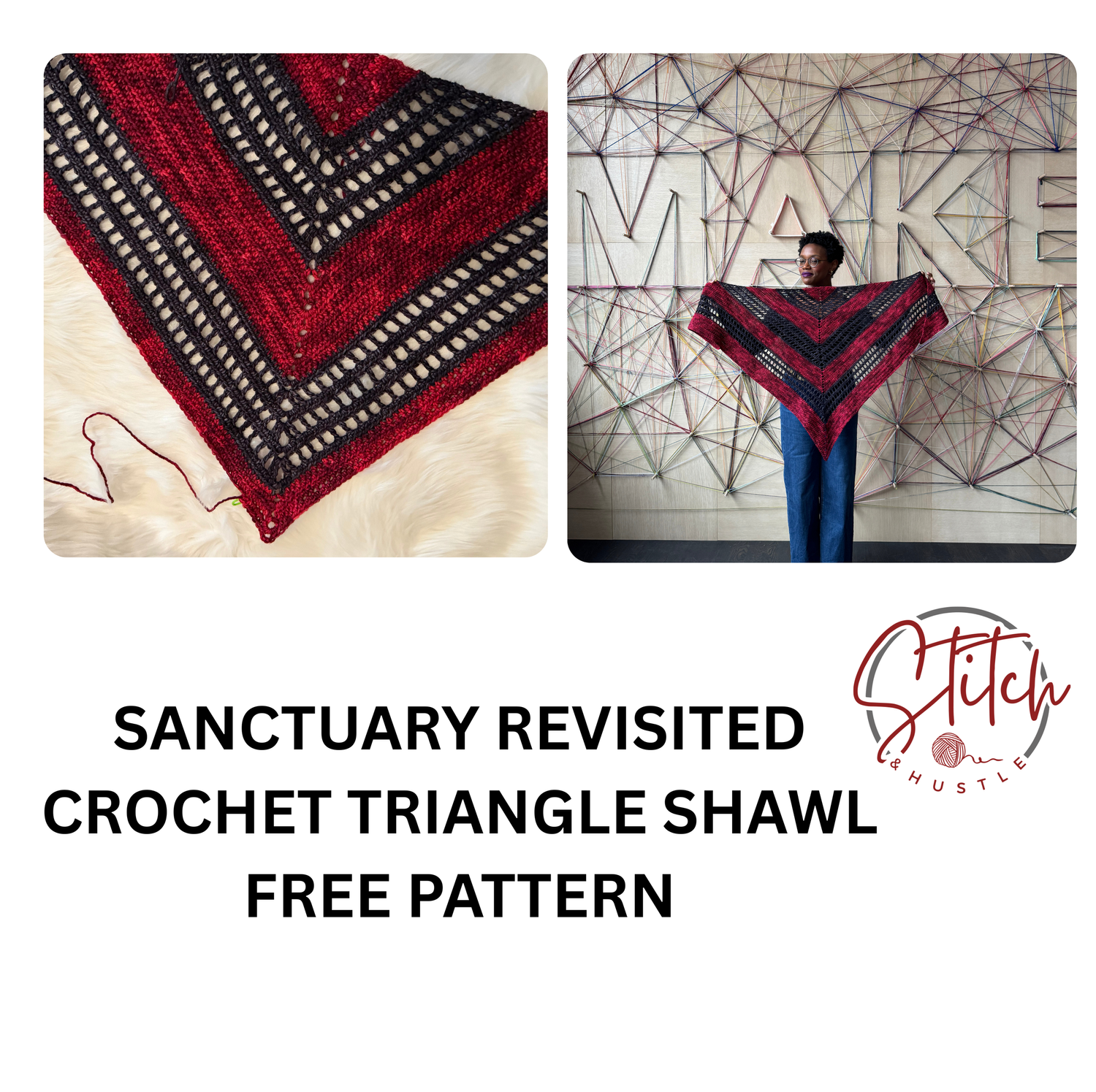 Sanctuary Revisited Crochet Triangle Shawl Free Pattern — Stitch & Hustle
