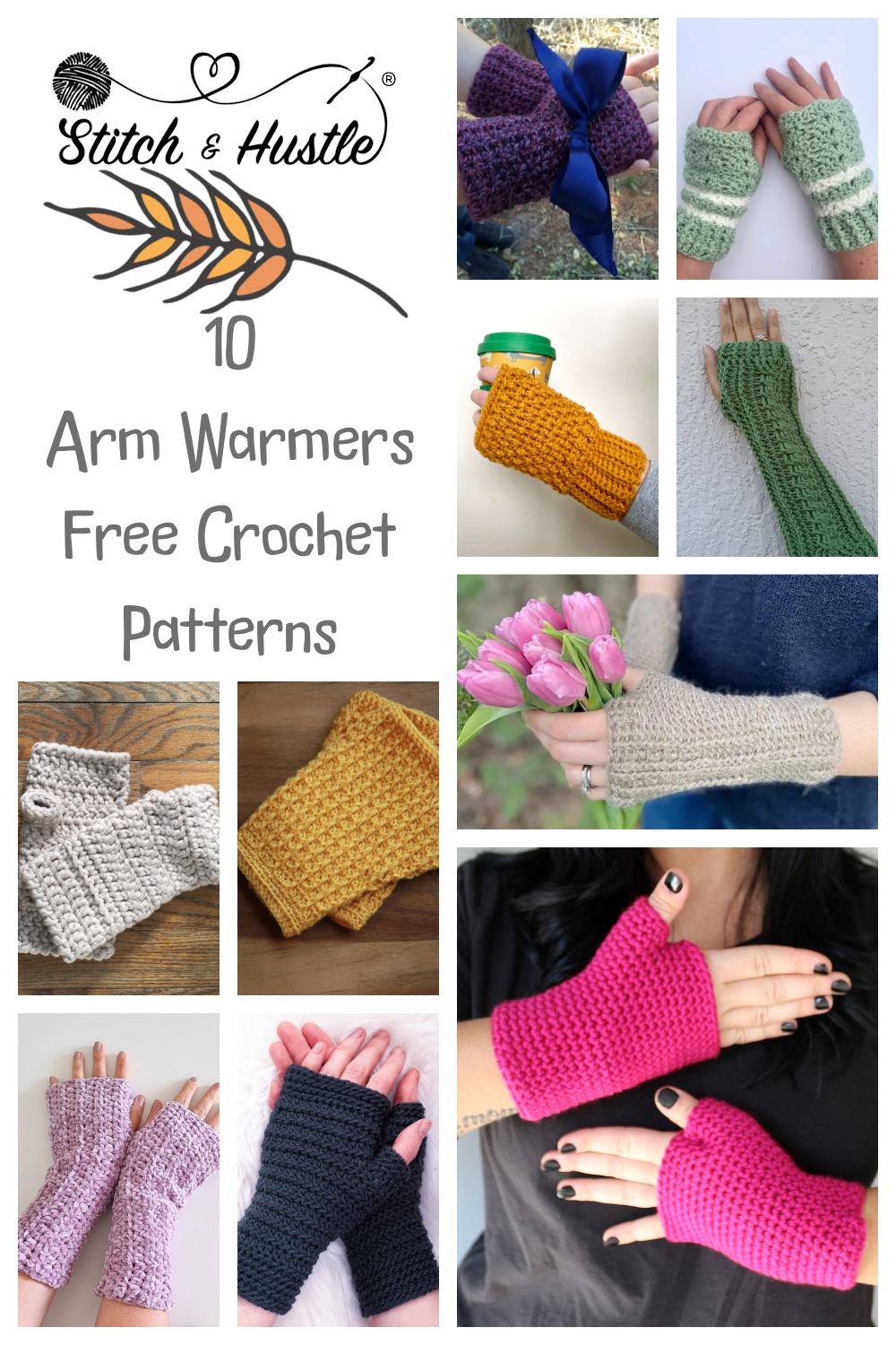 Crochet Arm Warmers Free Patterns Round Up — Stitch & Hustle