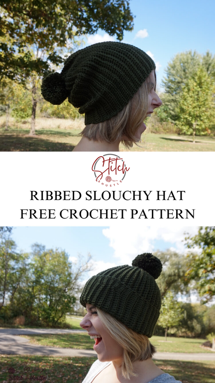 Ribbed Slouchy Beanie Free Crochet Hat Pattern — Stitch & Hustle