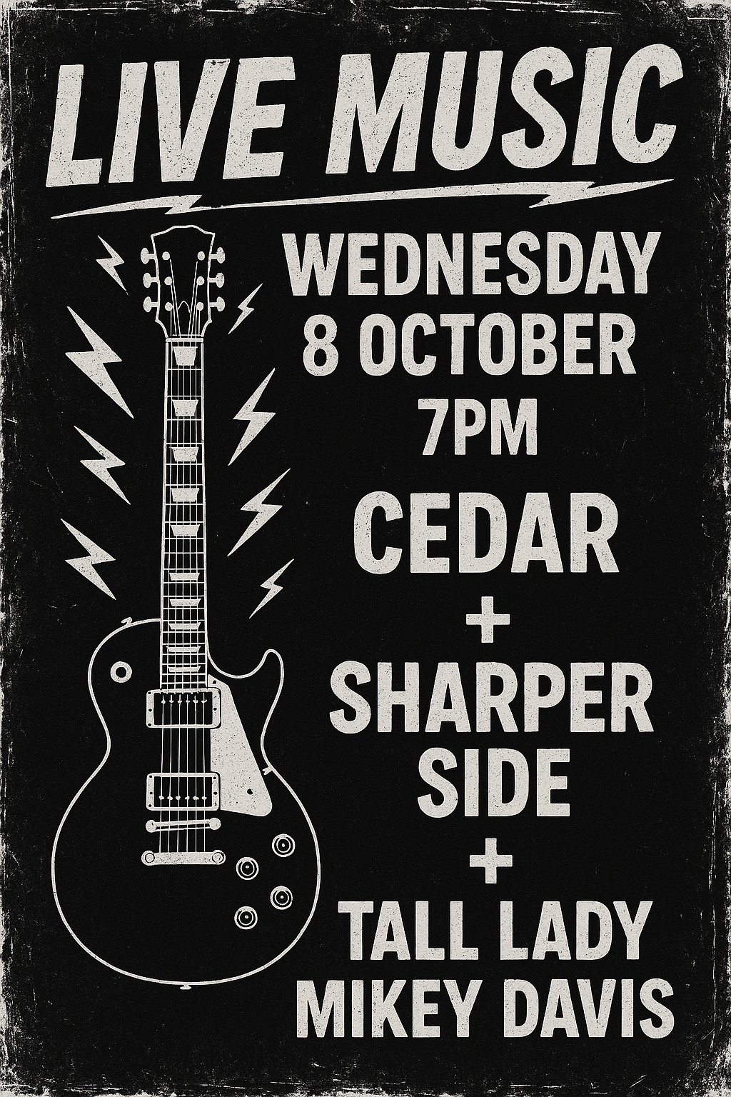 Cedar + Sharper Side + Tall Lady + Mikey Davies