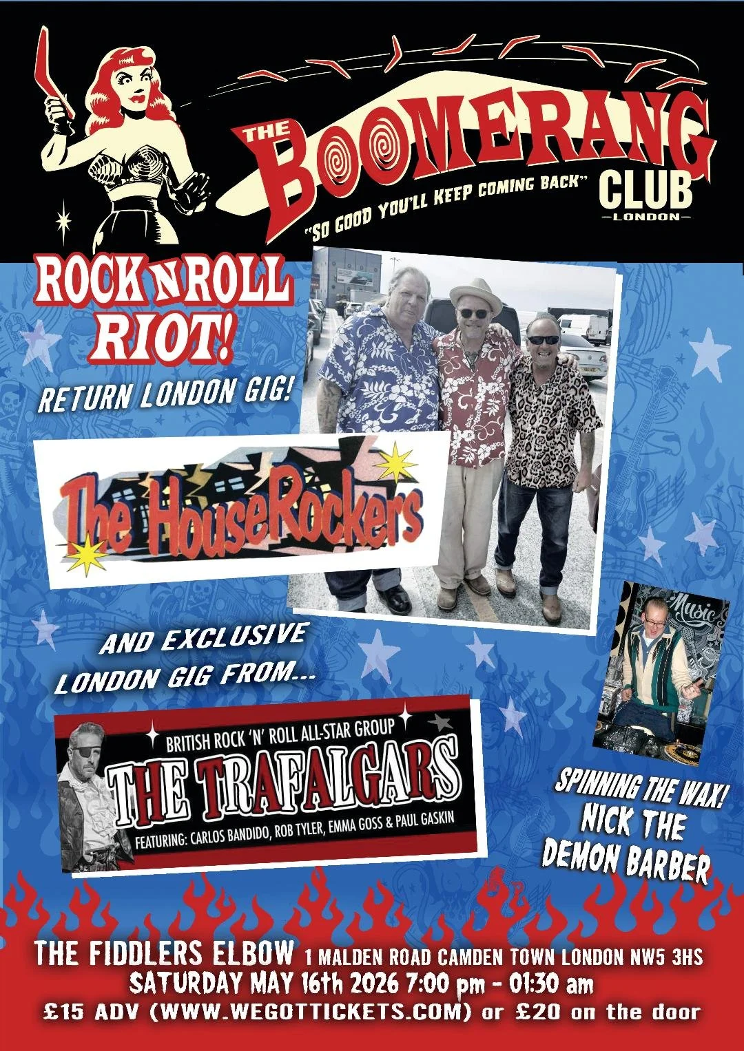 The Boomerang Club - Rock 'n' Roll Riot!The Houserockers, The Trafalgars, D,J. Nick 'Demon Barber'