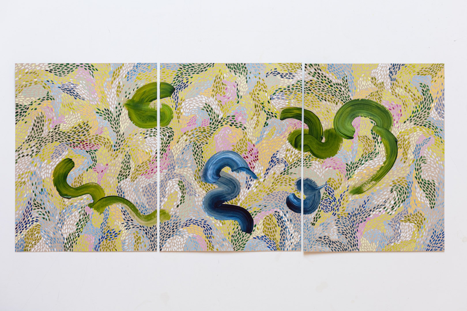  Something from Nothing (Gaia)  Acrylic on Paper  Triptych 69 x 30.5cm  