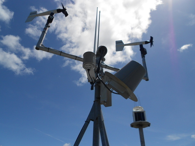 Close up of instruments on NOAA Weather Station