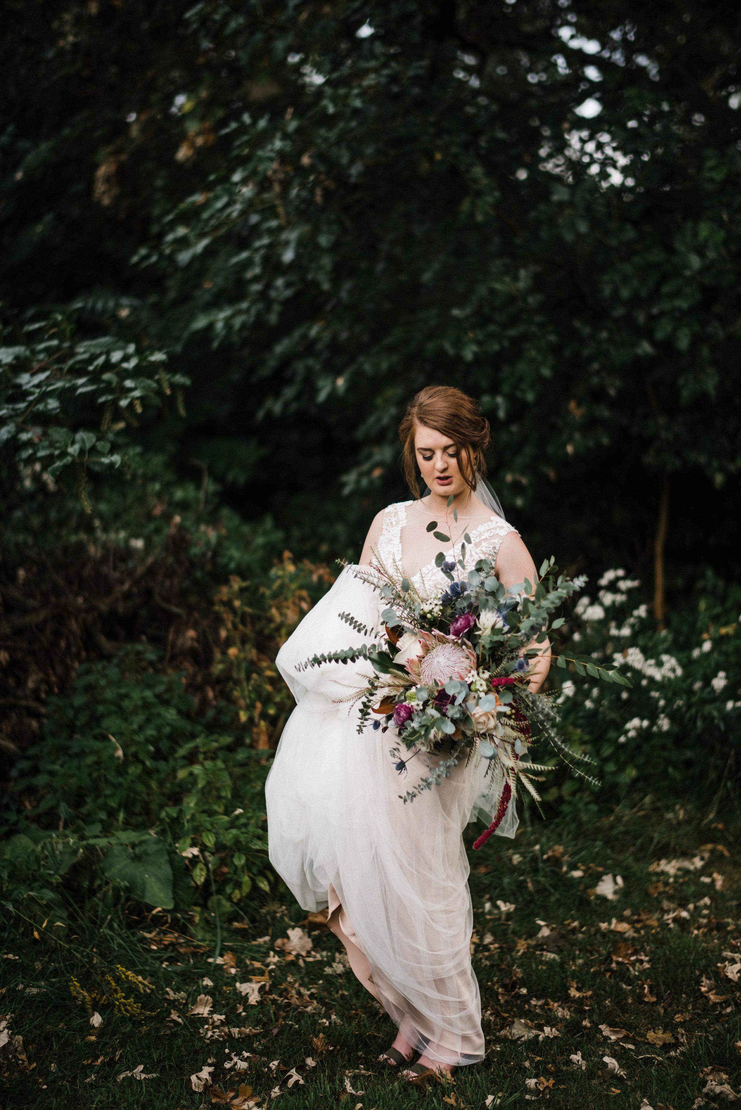 Romantic Wedding Bouquet and Bride Portrait