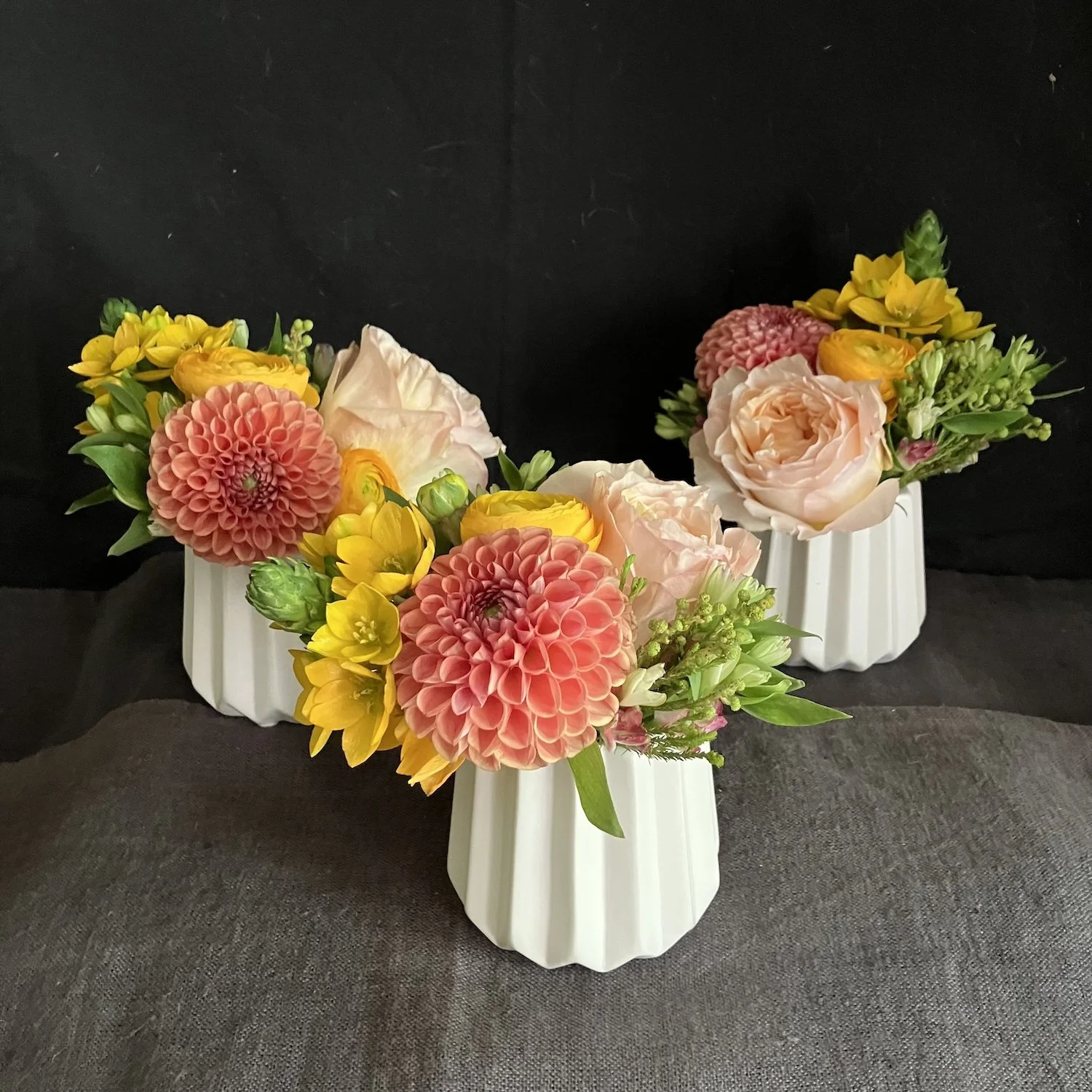 Summer Trio of Minis in a Pleated Vase.jpg