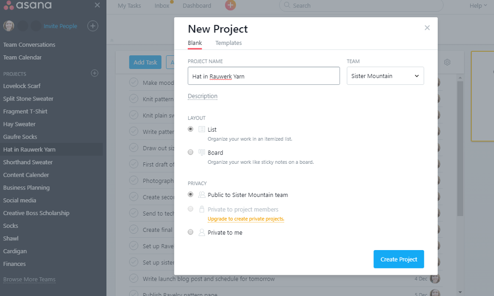 This is an example of how you would set up a new project.