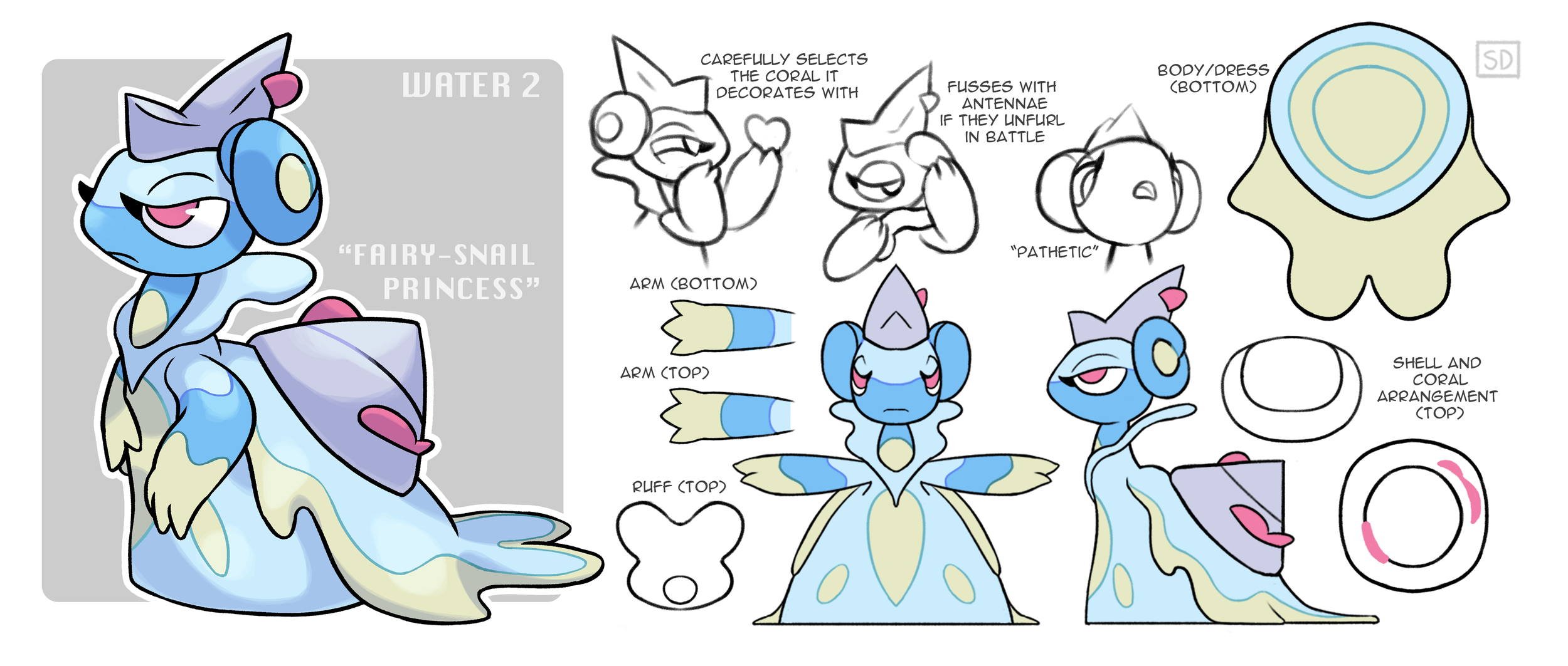  Originally an entry for Smogon’s Create-A-Pokemon Project. The mid-evolution for the Water-type starter, Snaelstrom. 