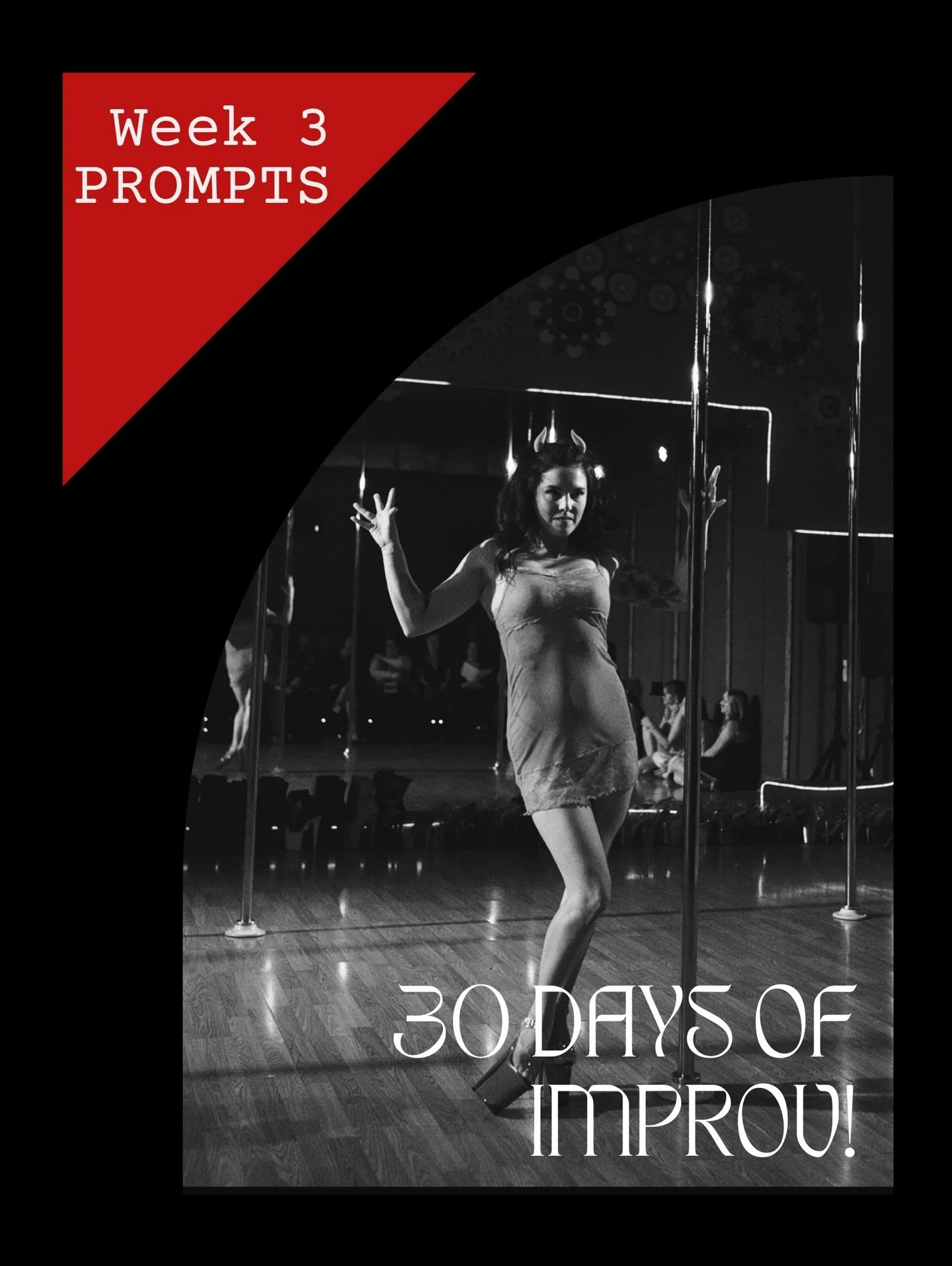 Halfway there!! Week 3 of 30 Days of Improv prompts - brought to you by @spinny_lou_who ! ❤️ #30daysofimprov