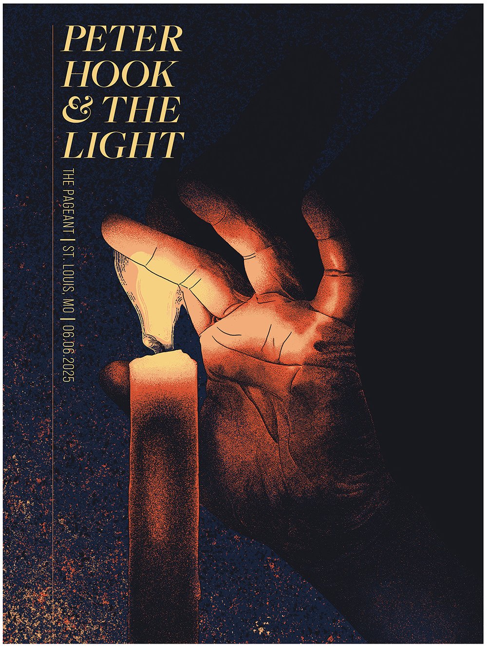 Candle | Show poster for Peter Hook and The Light at The Pageant in St. Louis | 24"x36" Screenprinted posters, edition of 150 | 2025