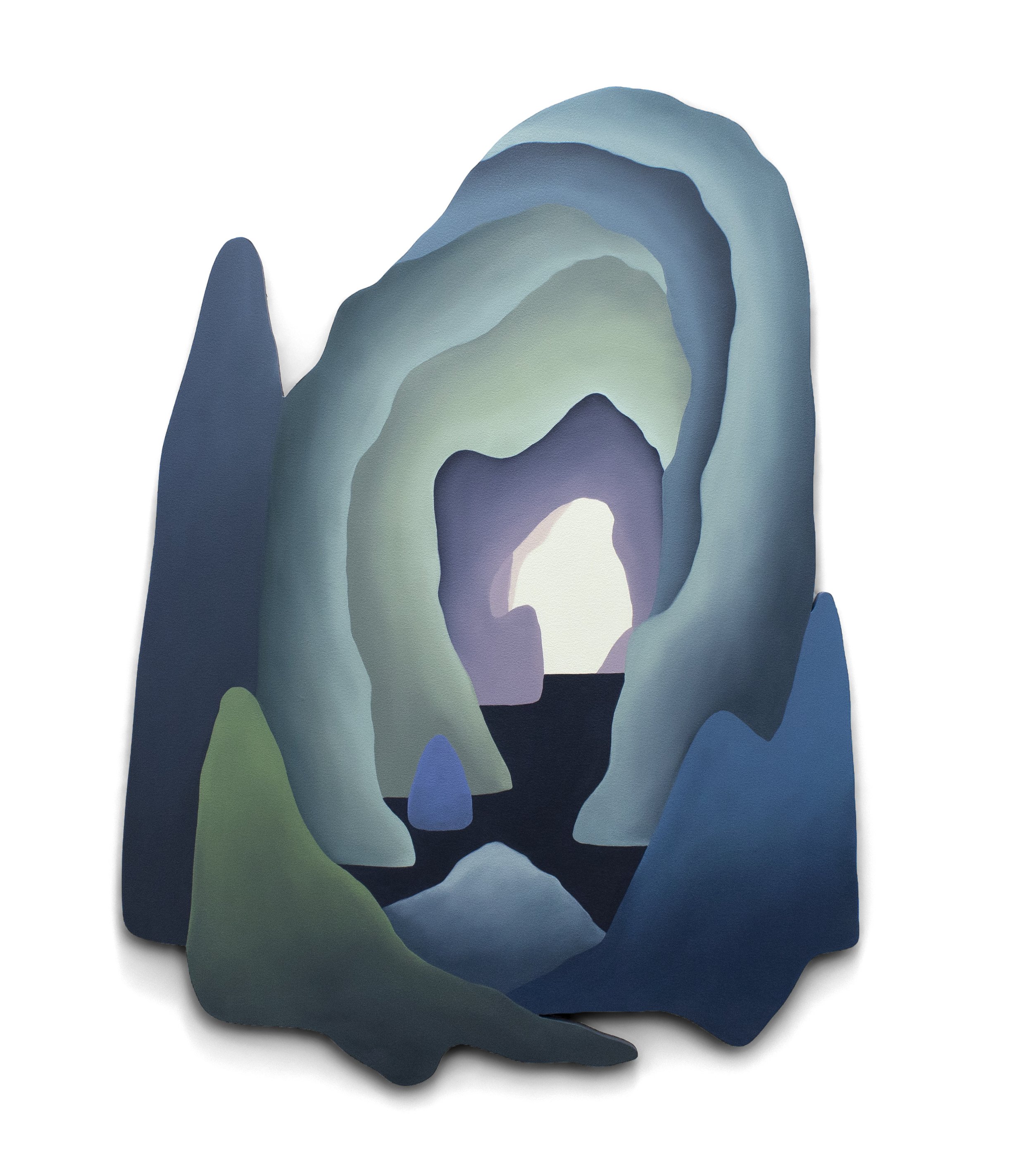  Cave 1, 2024  oil on shaped wood panel  47 x 34.5 inches 