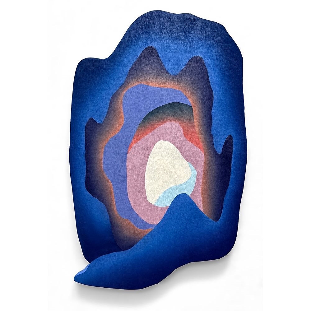 Cave 7, 2024 oil on shaped wood panel 23.5 x 15 inches