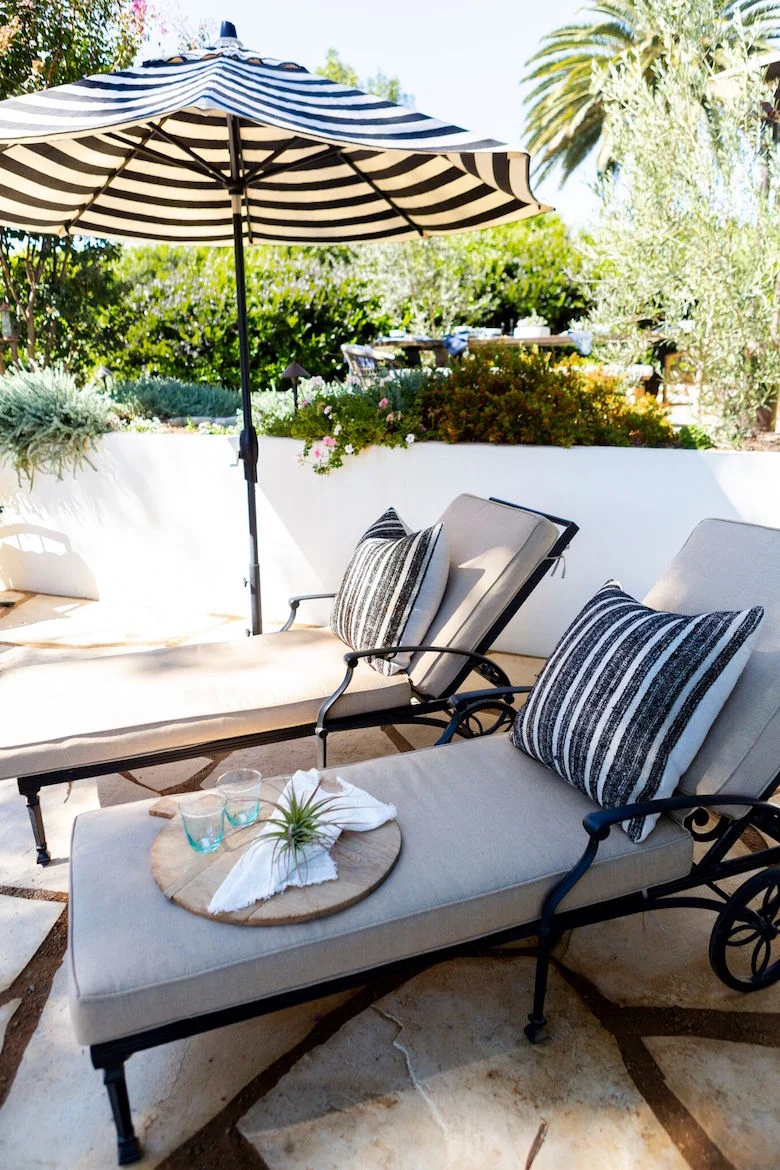 Pillows from our Summer collection match Sara’s outdoor style perfectly.
