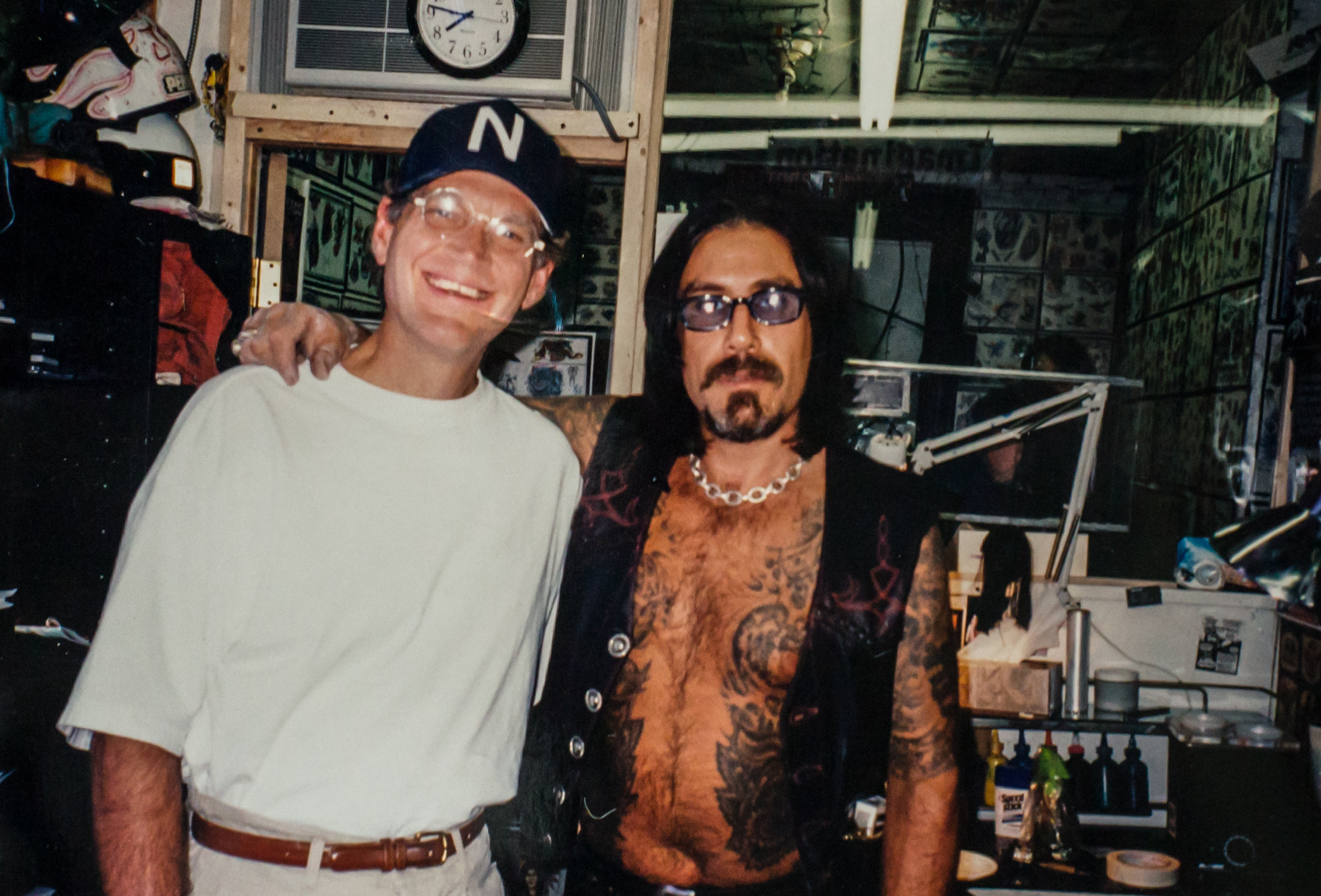 With david letterman @ funcity tattoo nyc, circa 1990