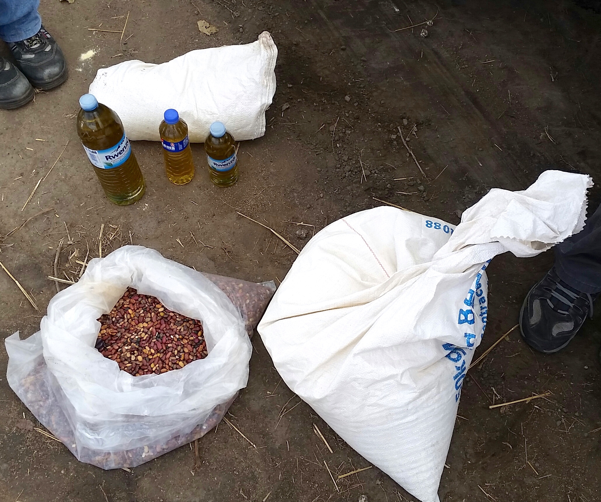 This is the food given out to a family of seven, to last 31 days.