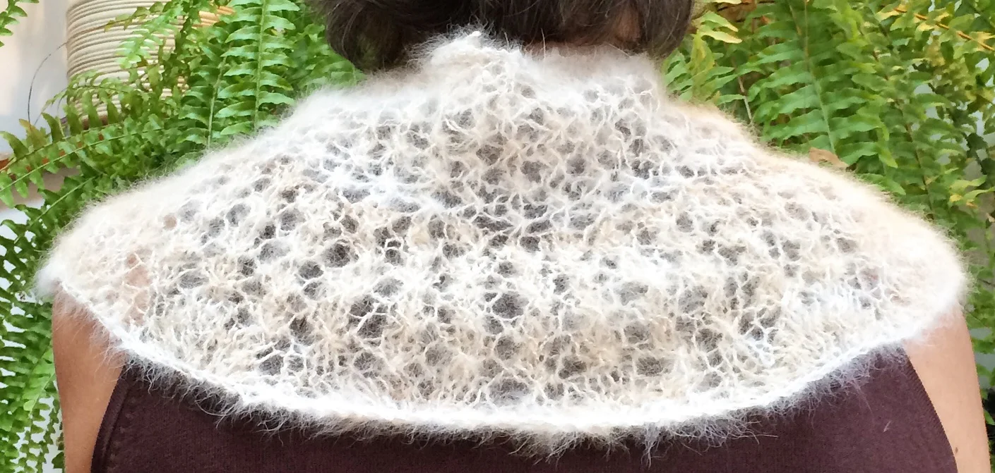 Dog fur and silk ponchette