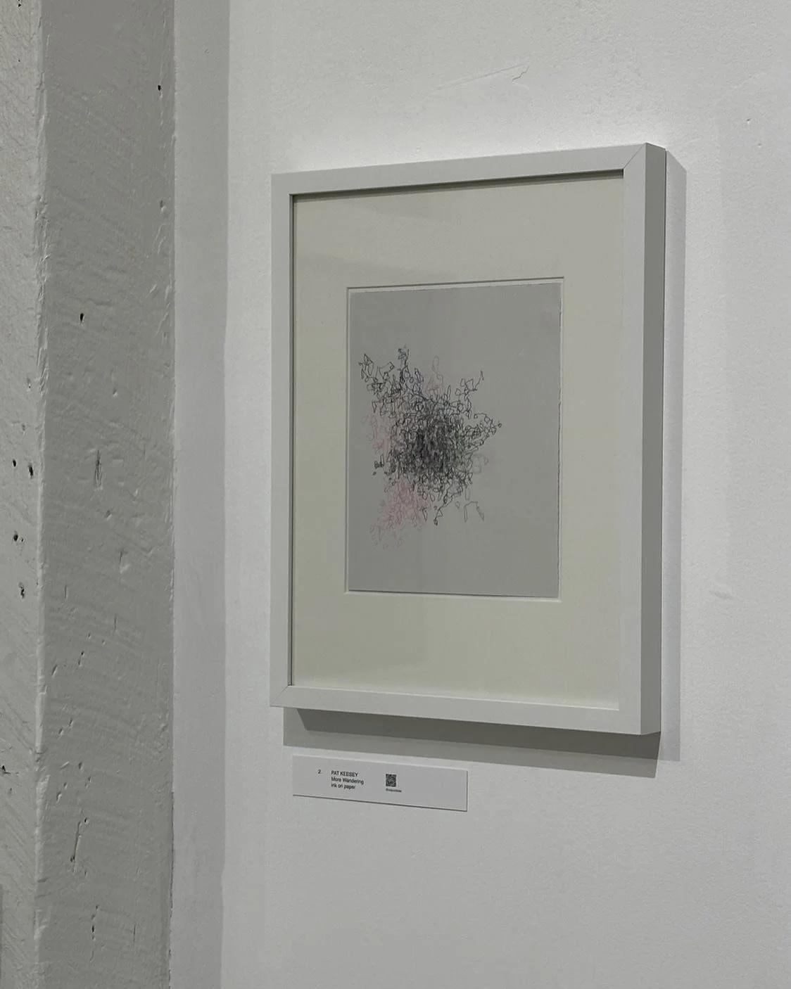 PAT KEESEY
@kidpoolside 
More Wandering
ink on paper
9x71/2 (16x12framed)
$800
I am not an artist. My priority is to be aware of the source of life in a tangible and significant way. My practice is to let my eye and hand observe and wander through th