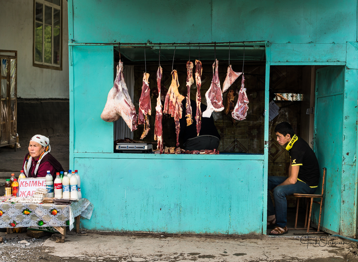 The local butcher shop in Arslanbob