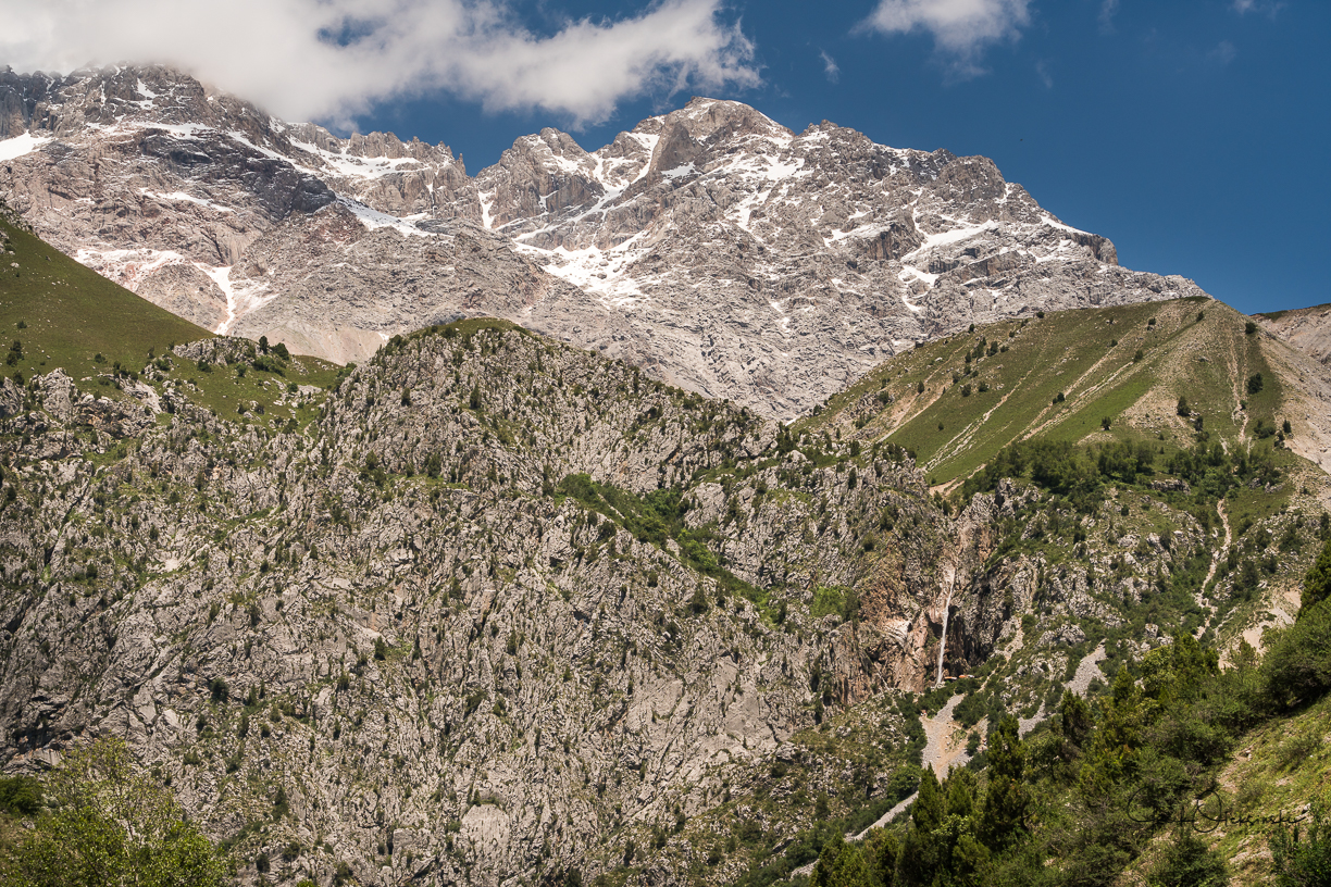 Beautiful nature in Arslanbob. Can you spot the waterfall?