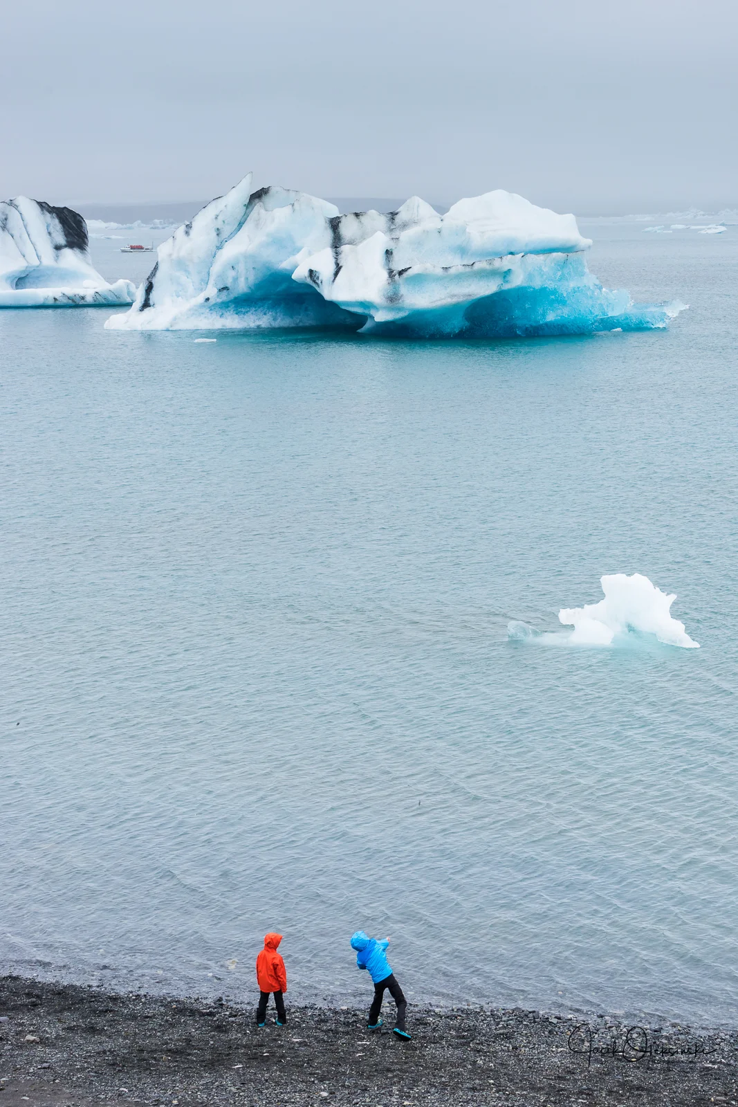 Hitting icebergs with small rocks