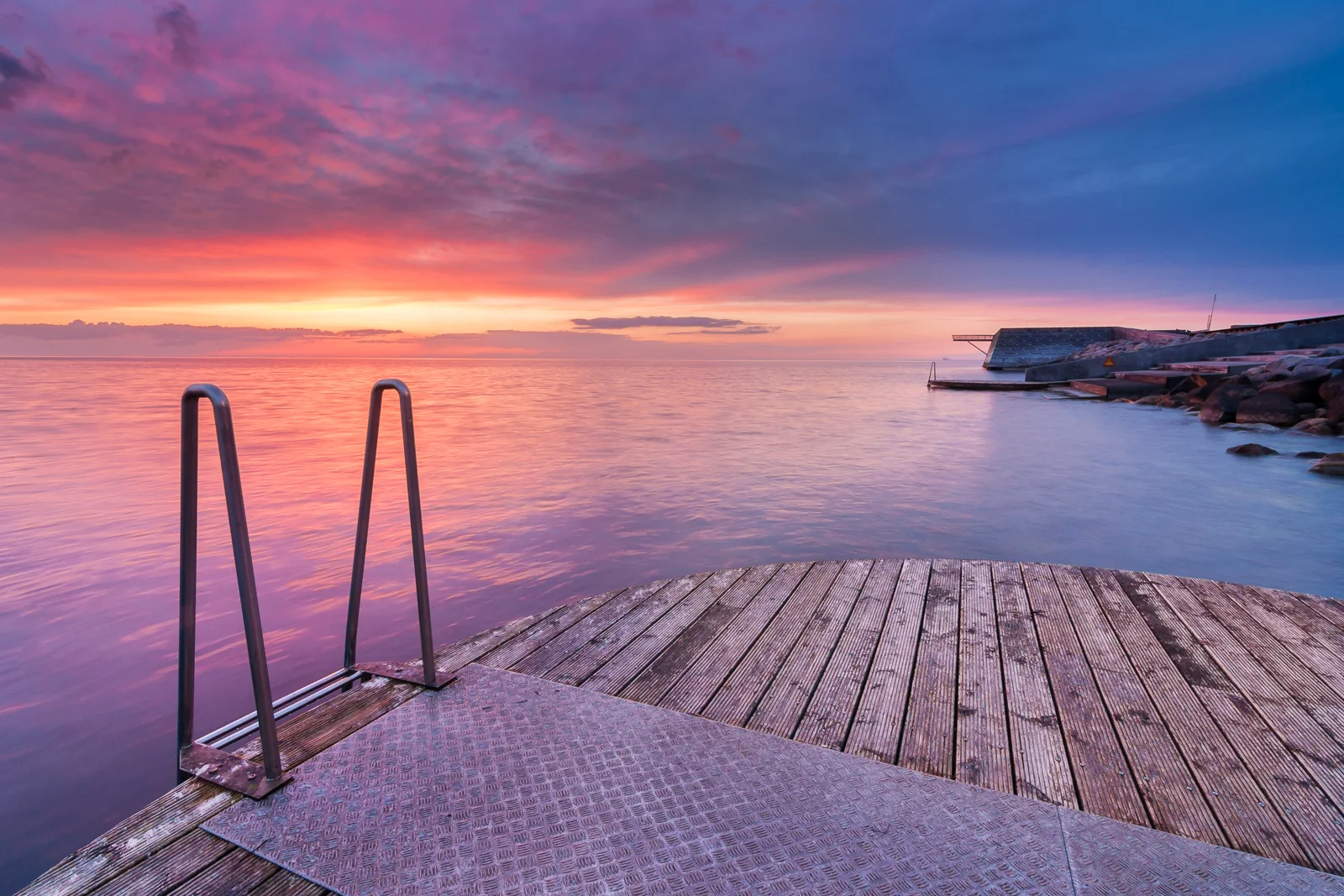 Beautiful sunset at the boardwalk