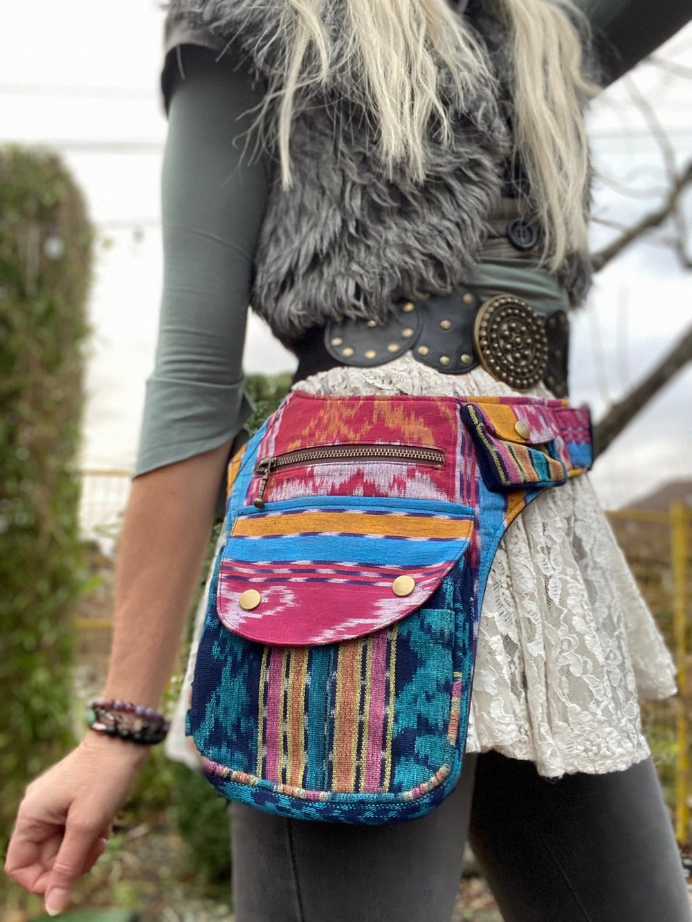 Pink Pocket Belt, Festival Utility Belt, Unisex hip pack, Waist