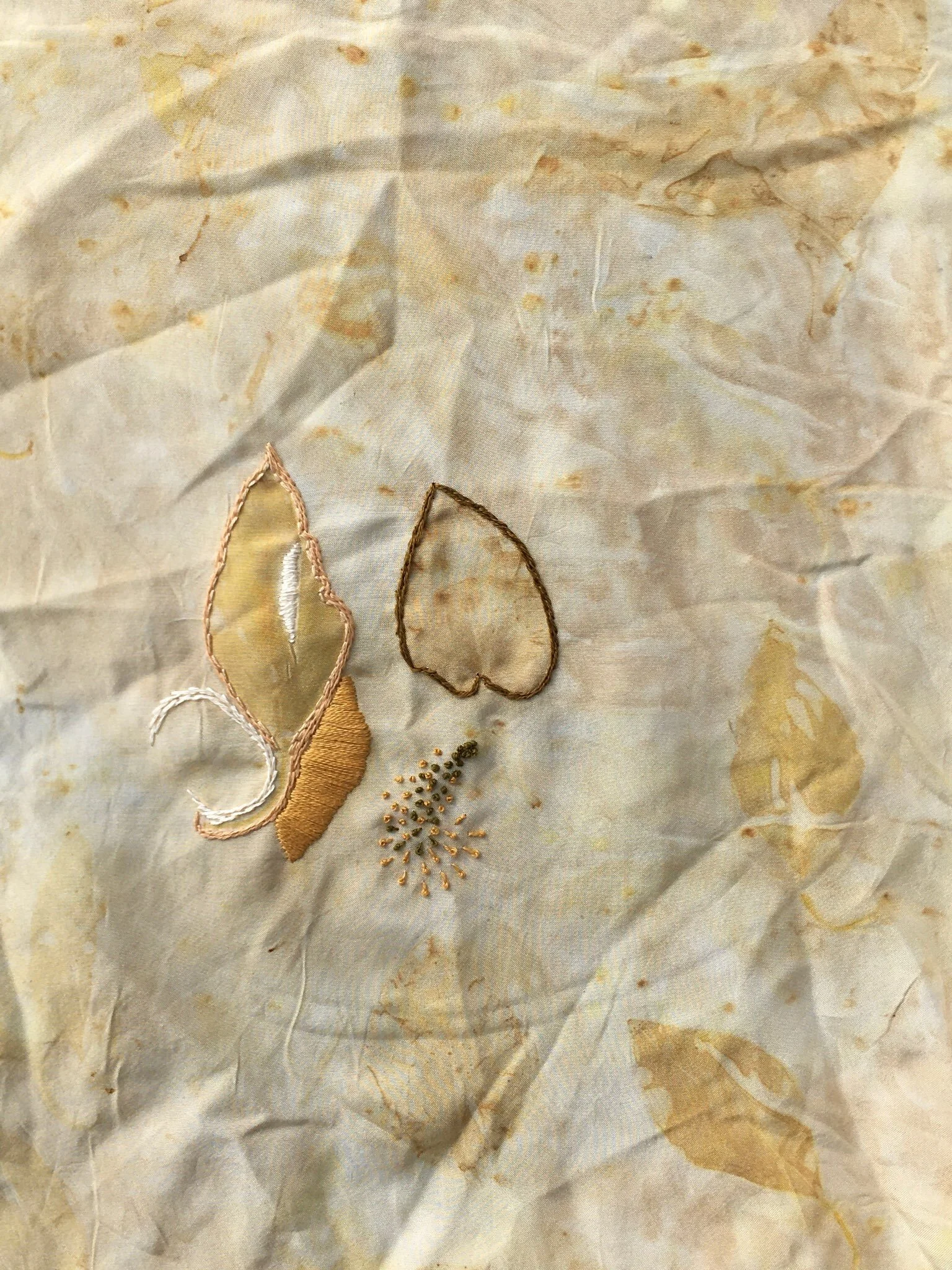  cotton DNC floss on naturally dyed silk  