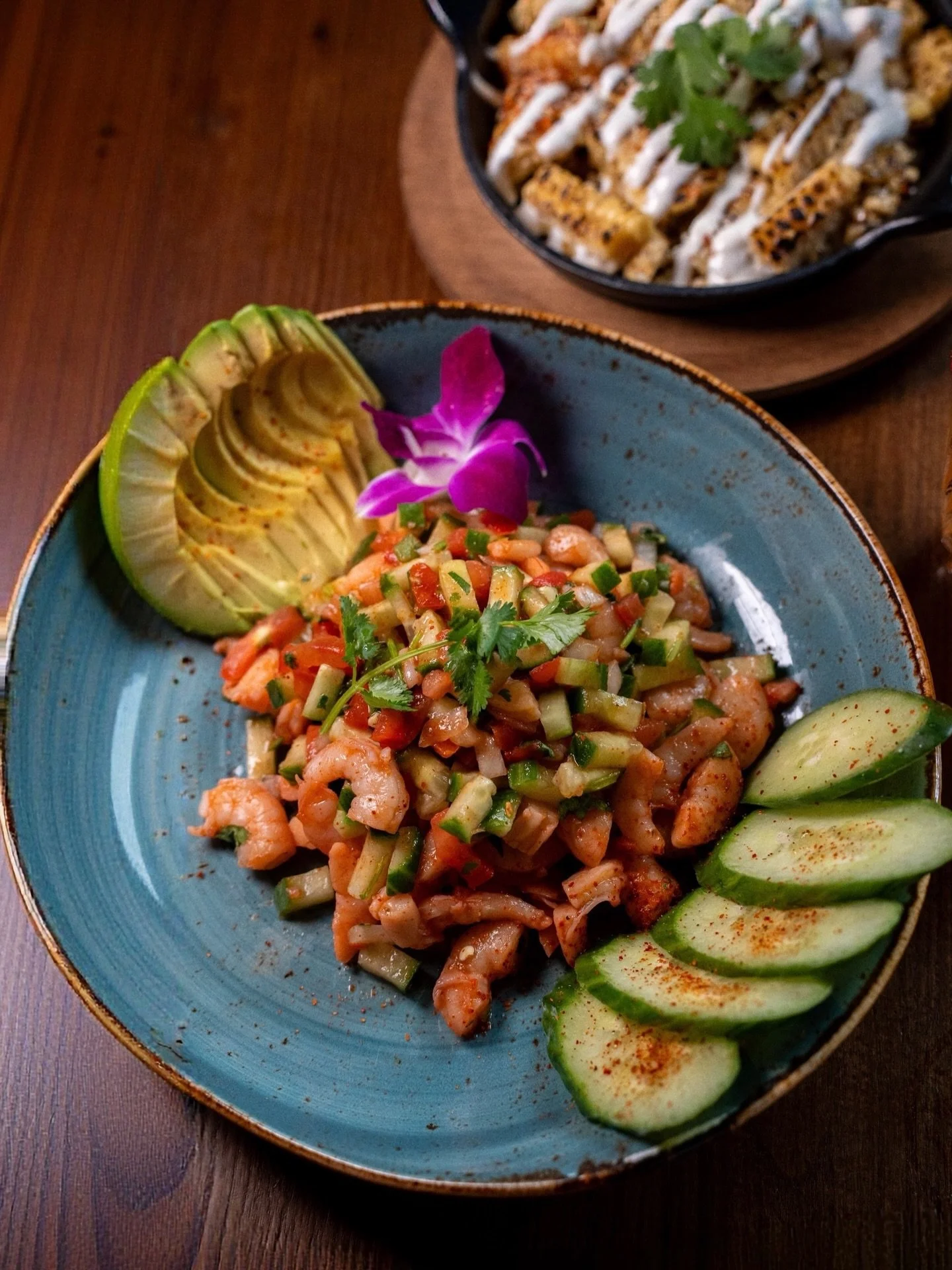 Fresh. Vibrant. Mexican at its roots.

Our shrimp ceviche is layered with citrus, cucumber, tomato and cilantro, served with creamy avocado and a touch of spice.

Bright flavors, coastal inspiration, and the essence of Mexico in every bite. 🍤🥒🥑

#