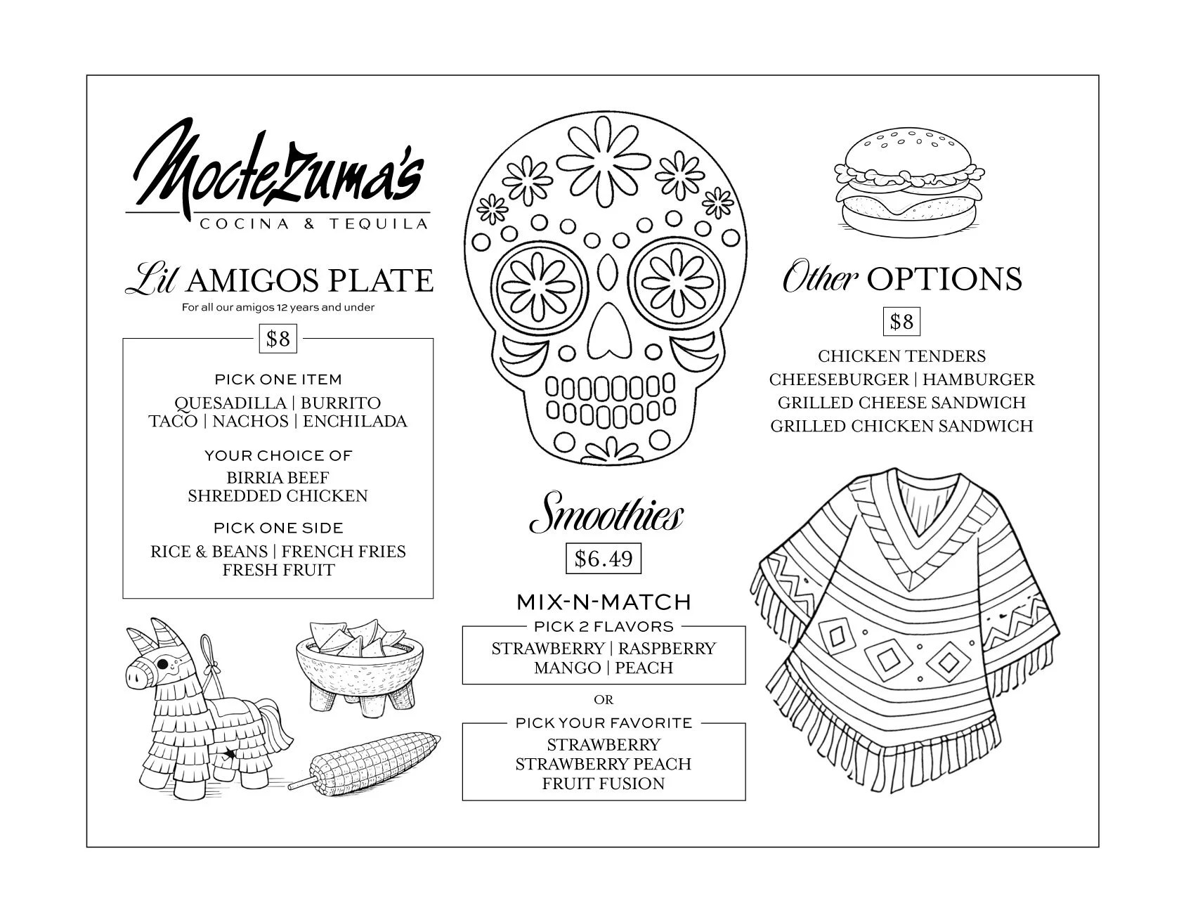 Moctezuma's Kids Menu