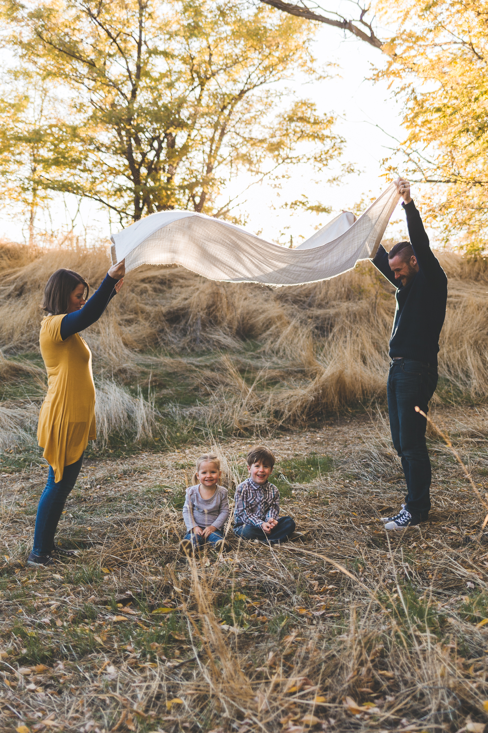 Fall golden hour sunset ~ family, brother, sister, baby {Utah County Photographer}