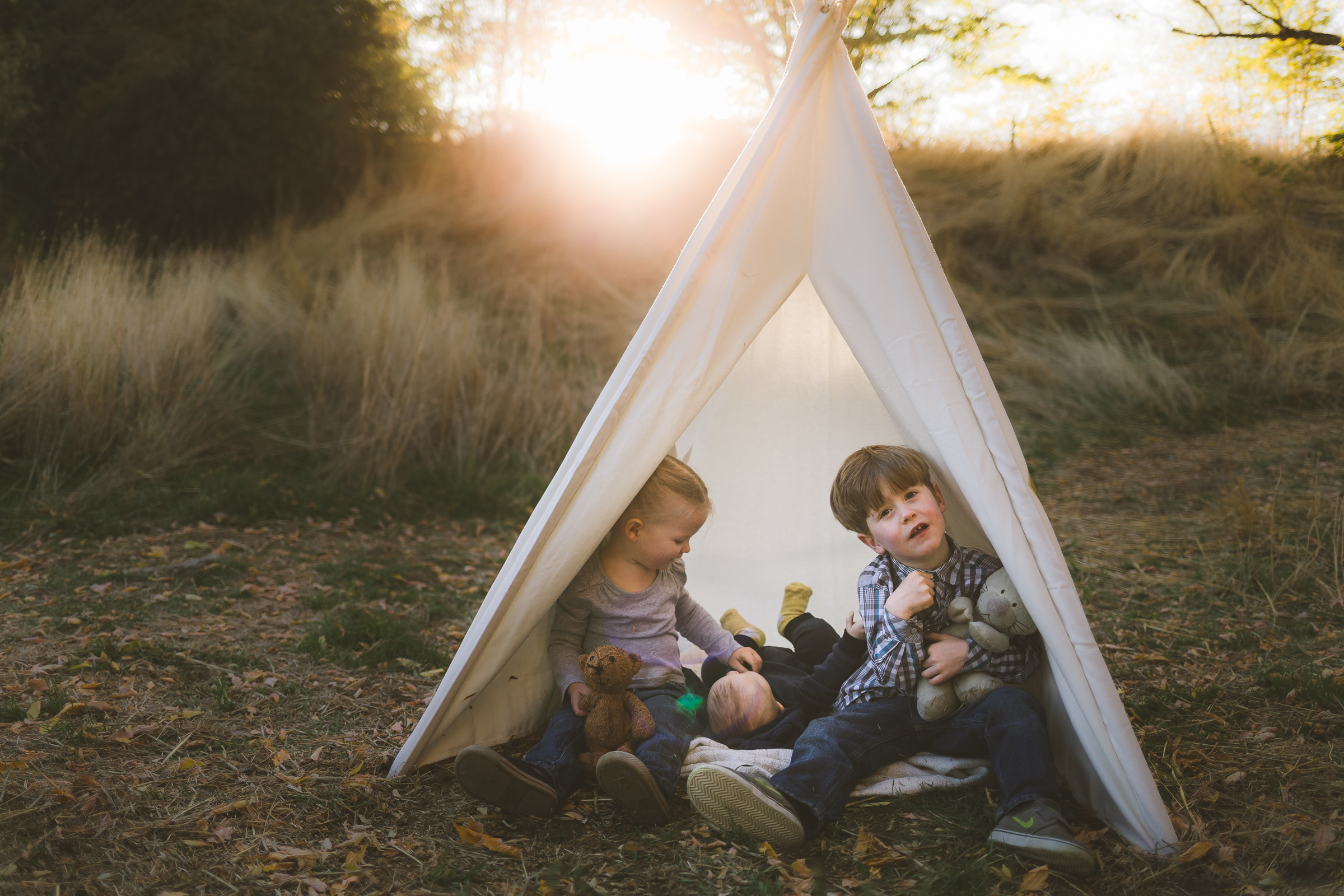 Fall golden hour sunset ~ family, brother, sister, baby {Utah County Photographer}