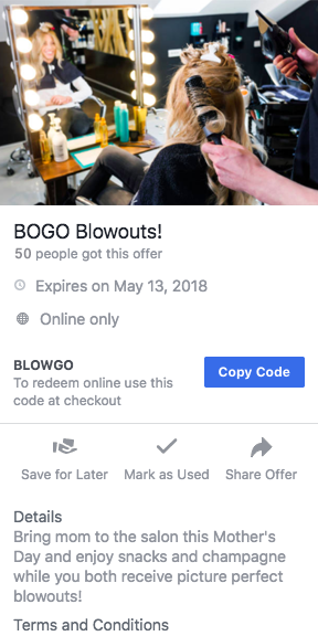 Create your targeted ad audience based on the promotions you plan to offer.
