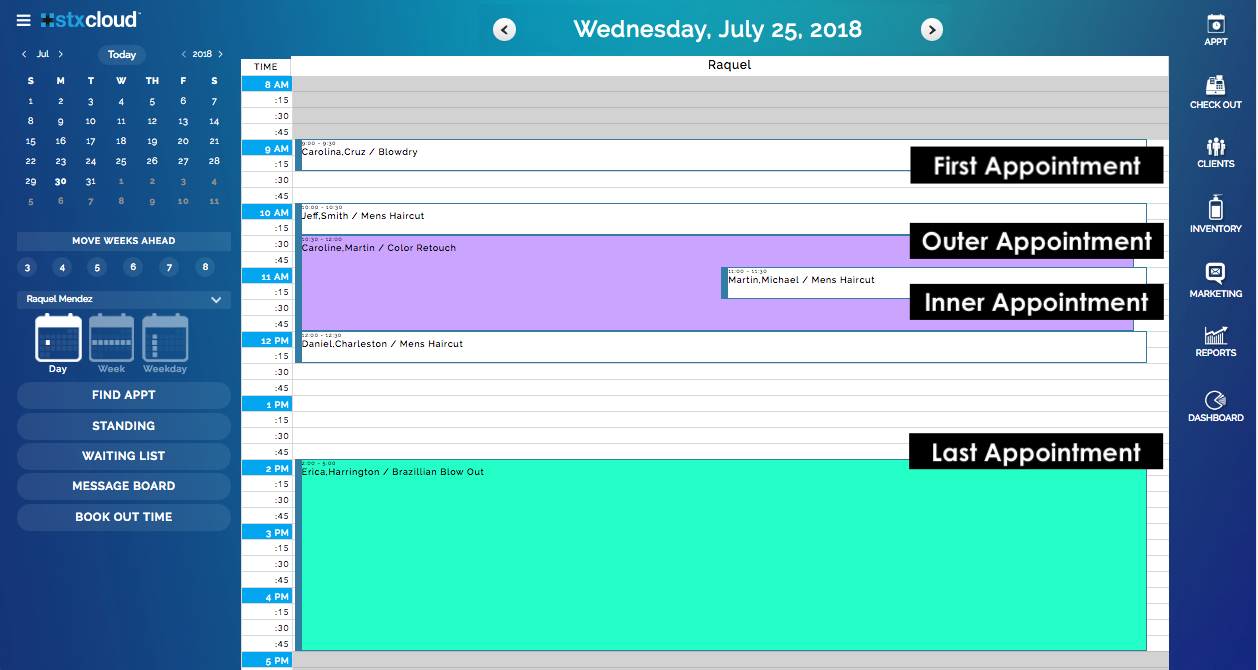 Example of how to use the FOIL Method in the STX Cloud Appointment Book