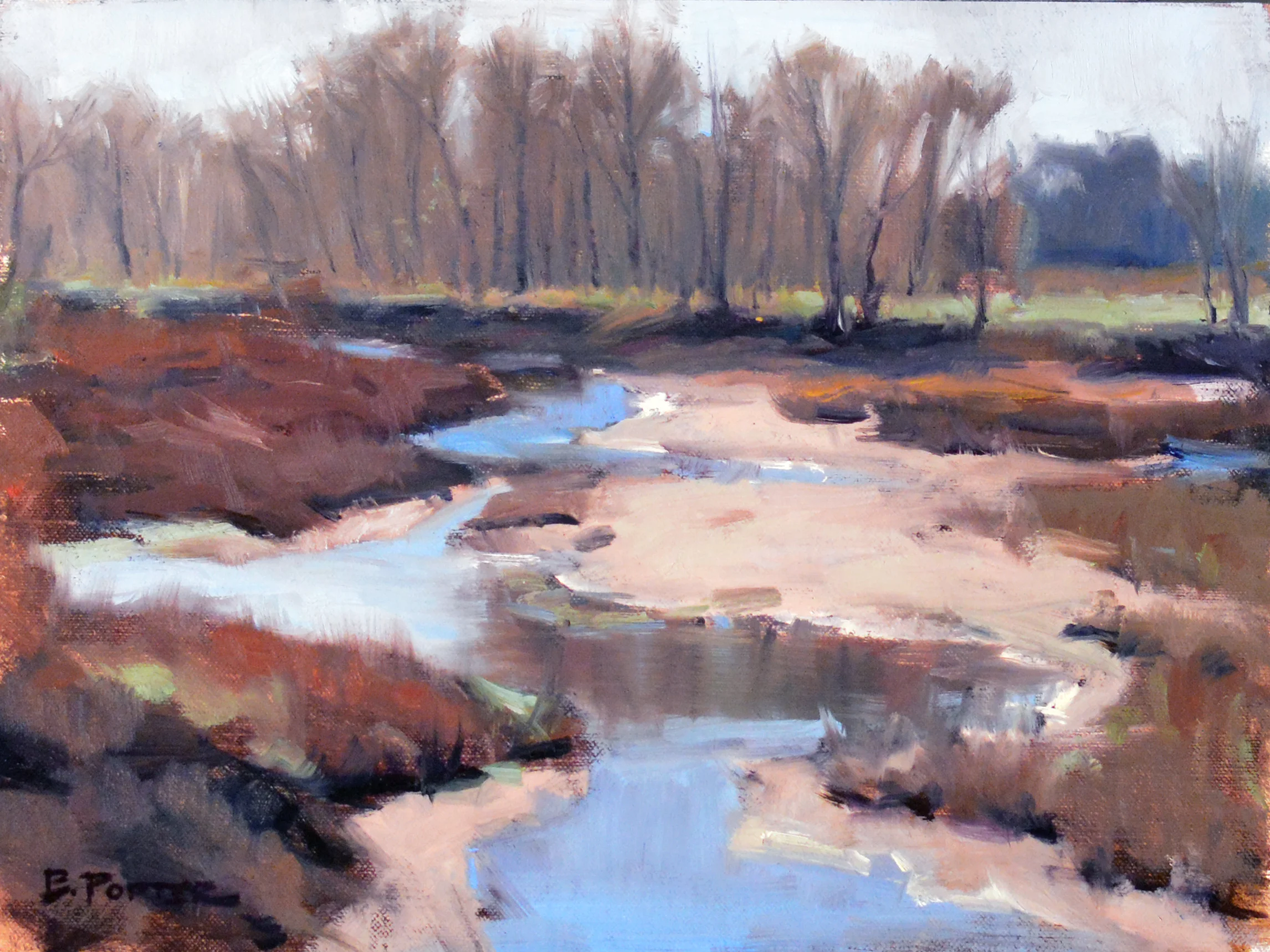 Winter at Lake Bella Vista. 9x12. Oil on Linen. Available.