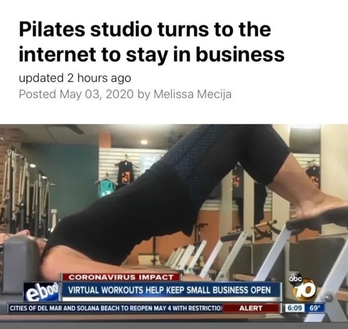 10News story on Pure Power Pilates moving classes online in 2020