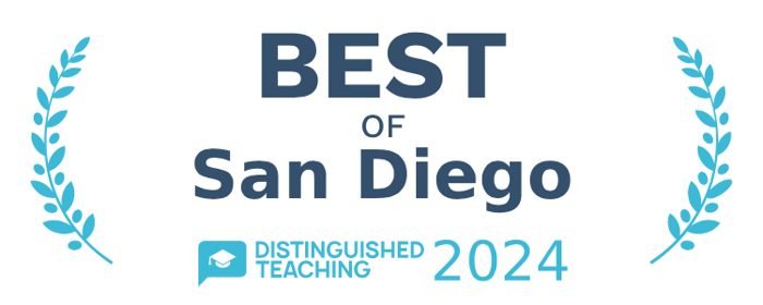 Best of San Diego 2024 badge from Distinguished Teaching